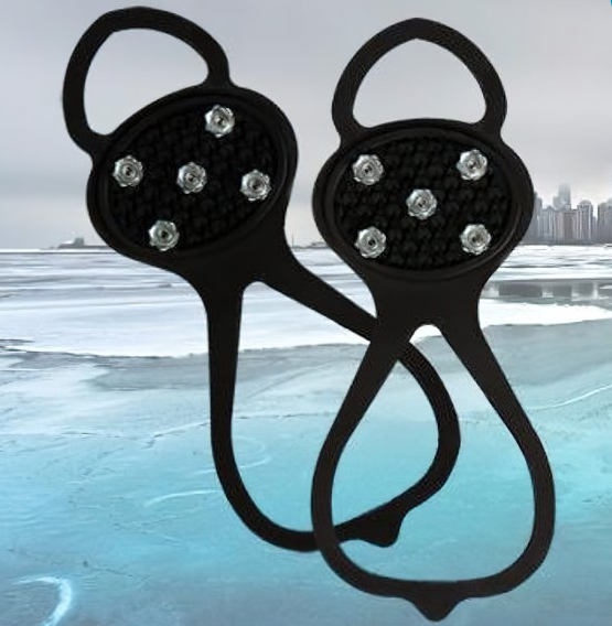 Ледоходы - ледоступы / насадка на обувь противоскользящая "Комфорт на льду", качество "Премиум", 10 металлических шипов (38-50 размер)